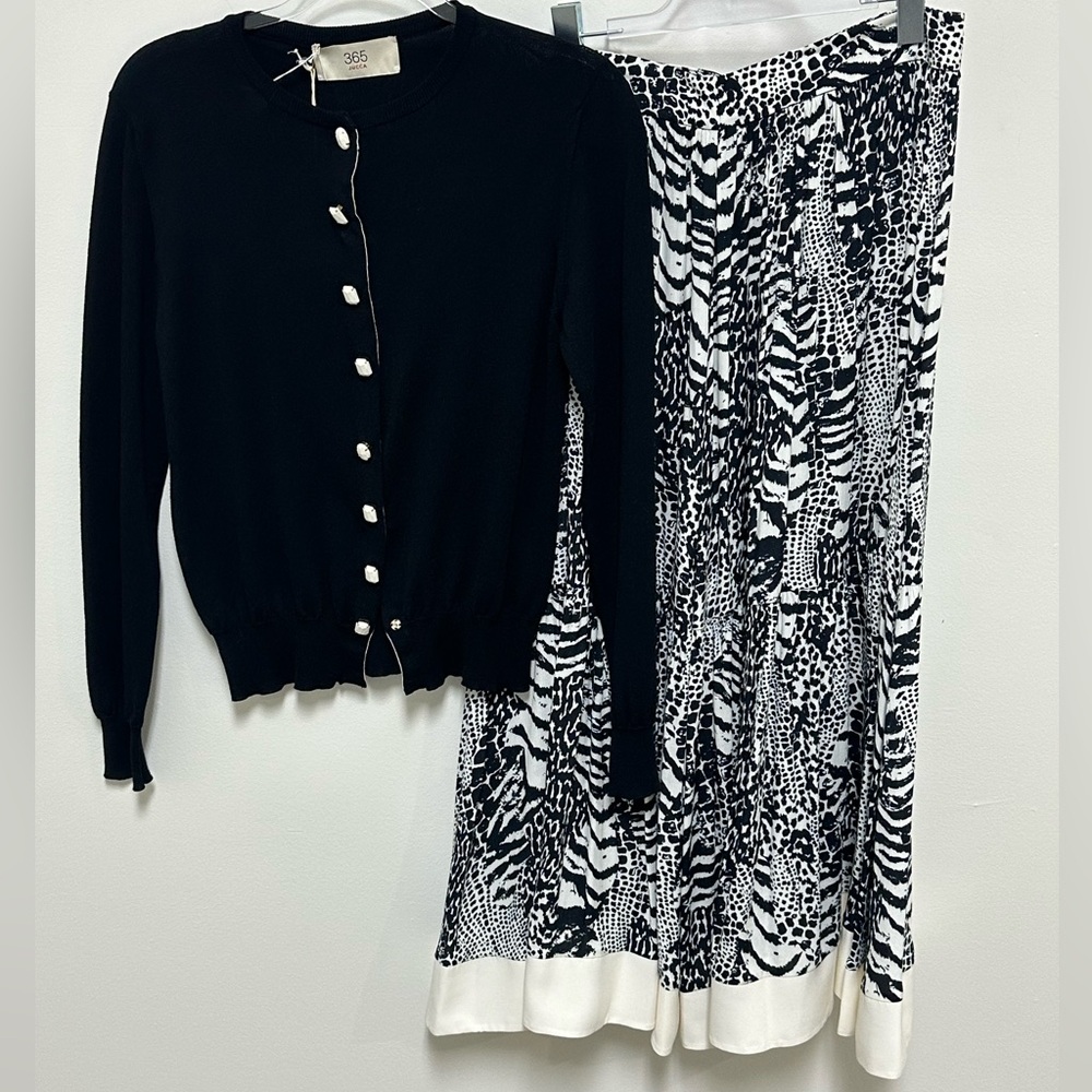 Twinset maxi skirt black white